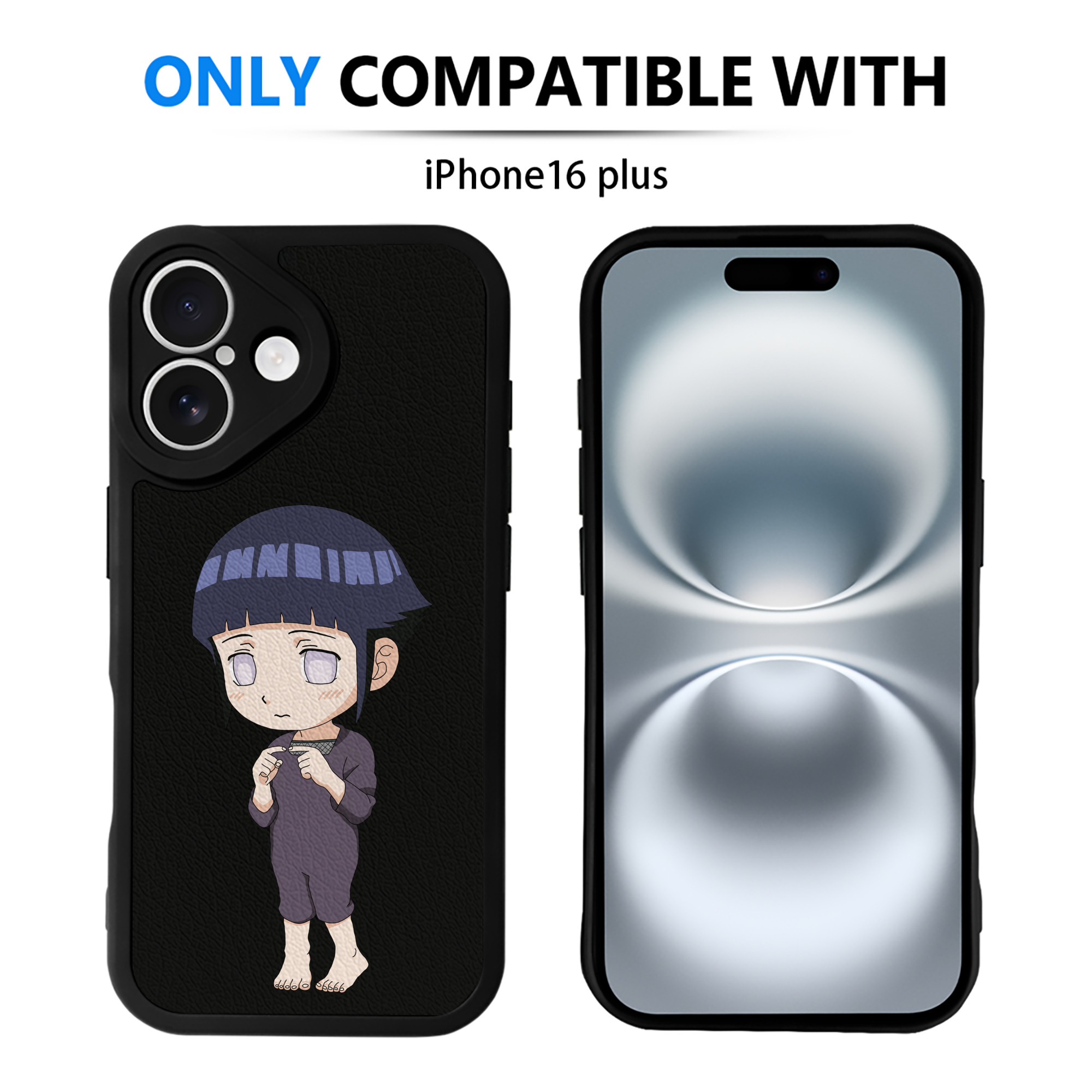 （画像用） NARUTO -ナルト- 日向ヒナタ Hyūga Hinata 【iPhone 16シリーズ対応】シリコンスマホケース（レザー調） 材質：シリコン